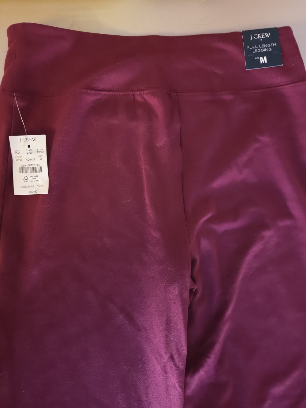 J.Crew Women's Full-Length Leggings in Berry